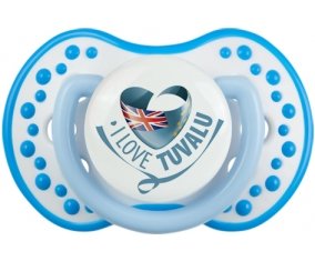 I Love Tuvalu Sucette LOVI Dynamic Blanc-bleu phosphorescente