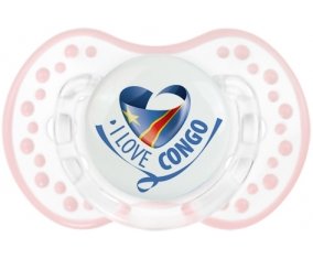 I Love République démocratique du Congo Sucete LOVI Dynamic Retro-blanc-rose-tendre classique