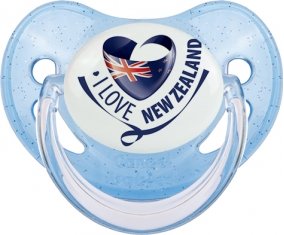 I Love New Zealand Sucete Physiologique Bleue à paillette