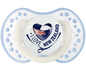 I Love New Zealand Tétine LOVI Dynamic Blanc-cyan classique