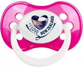 I Love New Zealand Sucette Anatomique Rose foncé classique