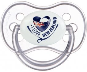 I Love New Zealand Sucette Anatomique Transparente classique