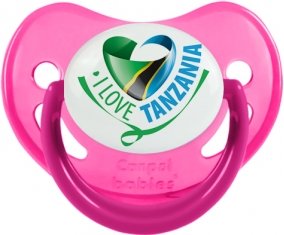 I Love Tanzania Sucette Physiologique Rose phosphorescente