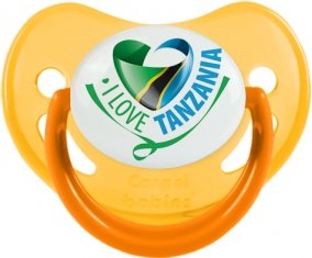 I Love Tanzania Sucette Physiologique Jaune phosphorescente