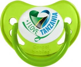 I Love Tanzania Sucette Physiologique Vert phosphorescente