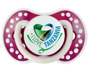 I Love Tanzania Sucette LOVI Dynamic Fuchsia phosphorescente