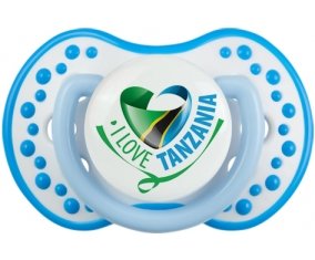 I Love Tanzania Sucette LOVI Dynamic Blanc-bleu phosphorescente