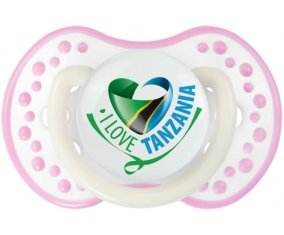 I Love Tanzania Sucette LOVI Dynamic Blanc-rose phosphorescente