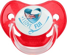 I Love Fiji Sucette Physiologique Rouge à paillette