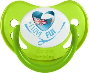 I Love Fiji Sucette Physiologique Vert phosphorescente