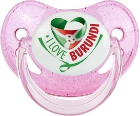 I Love Burundi Sucete Physiologique Rose à paillette