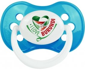 I Love Burundi Sucette Anatomique Cyan classique