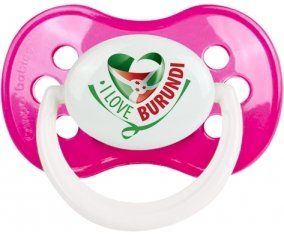 I Love Burundi Sucette Anatomique Rose foncé classique