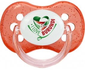 I Love Burundi Sucette Cerise Rouge à paillette