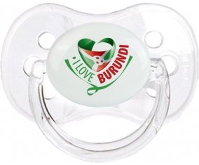 I Love Burundi Sucette Cerise Transparent classique