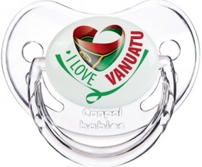 I Love Vanuatu Sucette Physiologique Transparent classique