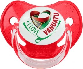 I Love Vanuatu Sucette Physiologique Rouge à paillette