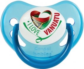 I Love Vanuatu Sucette Physiologique Bleue phosphorescente