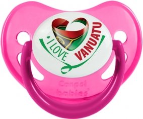 I Love Vanuatu Sucette Physiologique Rose phosphorescente