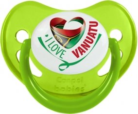 I Love Vanuatu Sucette Physiologique Vert phosphorescente