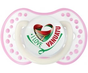 I Love Vanuatu Sucette LOVI Dynamic Blanc-rose phosphorescente