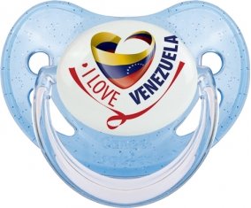 I Love Venezuela Sucette Physiologique Bleue à paillette