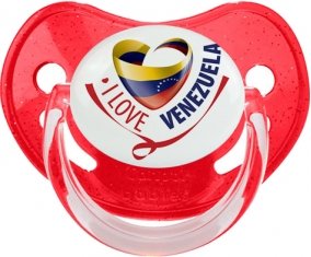 I Love Venezuela Sucette Physiologique Rouge à paillette