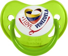 I Love Venezuela Sucette Physiologique Vert phosphorescente
