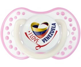 I Love Venezuela Sucette LOVI Dynamic Blanc-rose phosphorescente