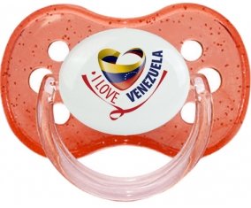I Love Venezuela Tétine Cerise Rouge à paillette