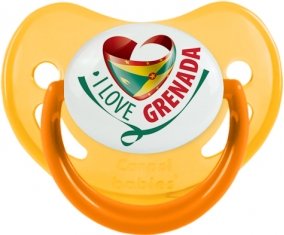 I Love Grenada Tétine Physiologique Jaune phosphorescente