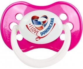 I Love Dominicana Sucette Anatomique Rose foncé classique