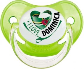 I Love Dominica Sucette Physiologique Vert classique