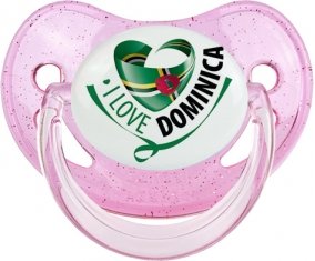 I Love Dominica Sucette Physiologique Rose à paillette