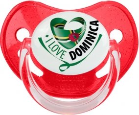 I Love Dominica Sucette Physiologique Rouge à paillette