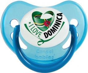 I Love Dominica Sucette Physiologique Bleue phosphorescente