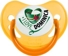 I Love Dominica Sucette Physiologique Jaune phosphorescente