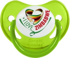 I Love Zimbabwe Sucette Physiologique Vert phosphorescente