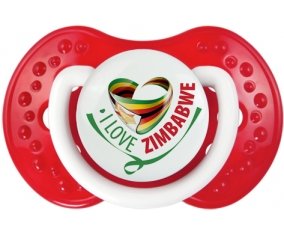 I Love Zimbabwe Sucette LOVI Dynamic Blanc-rouge classique