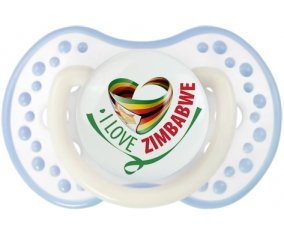I Love Zimbabwe Sucette LOVI Dynamic Blanc-cyan classique