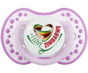 I Love Zimbabwe Sucette LOVI Dynamic Blanc-mauve classique