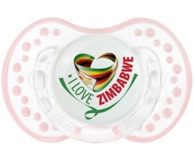 I Love Zimbabwe Sucette LOVI Dynamic Retro-blanc-rose-tendre classique