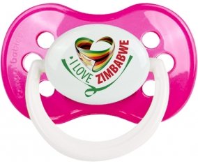 I Love Zimbabwe Sucette Anatomique Rose foncé classique