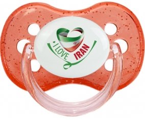 I Love Iran Sucette Cerise Rouge à paillette