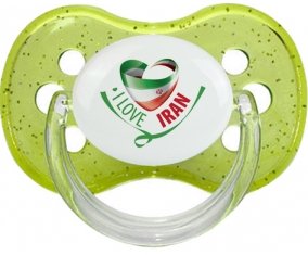 I Love Iran Sucette Cerise Vert à paillette