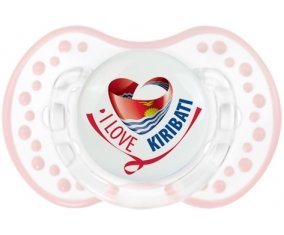 I Love Kiribati Sucette LOVI Dynamic Retro-blanc-rose-tendre classique