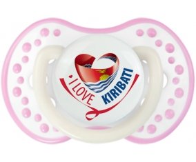 I Love Kiribati Sucette LOVI Dynamic Blanc-rose phosphorescente