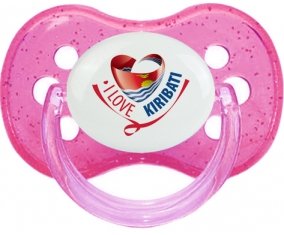 I Love Kiribati Sucette Cerise Rose à paillette