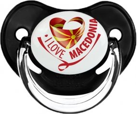 I Love Macedonia Sucette Physiologique Noir classique