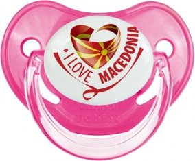 I Love Macedonia Sucette Physiologique Rose classique
